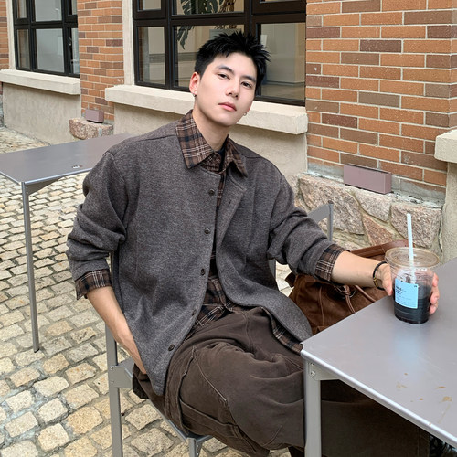 Holocene美式潮牌假两件针织衫男