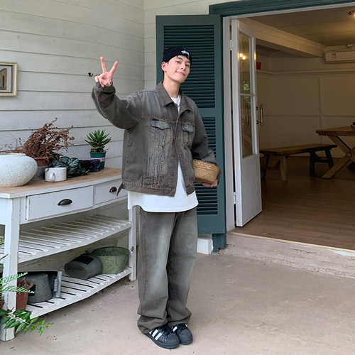 Holocene潮牌牛仔套装夹克