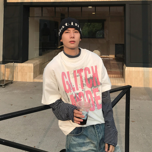Holocene美式复古条纹长袖T恤
