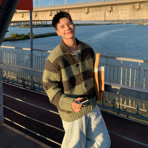 Holocene美式潮牌加厚重磅毛衣男