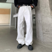 男ins欧美小众炸街情侣长裤 Holocene美式 潮牌国潮设计简约牛仔裤