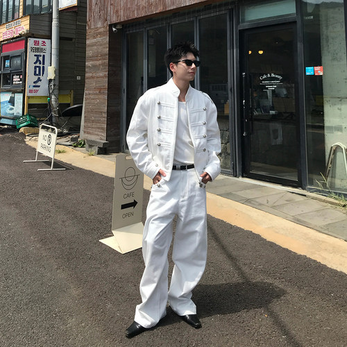 Holocene秋季拿破仑立领套装男