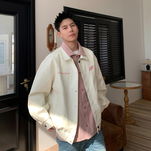 Holocene翻领刺绣夹克外套