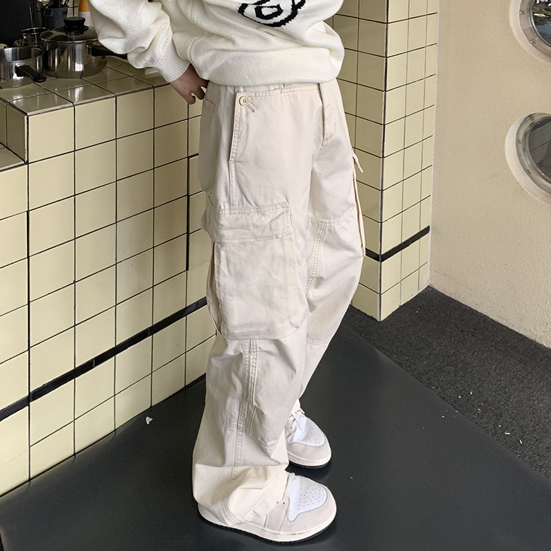 Holocene美式潮牌原创多口袋复古工装裤百搭直筒休闲日系垂感长裤