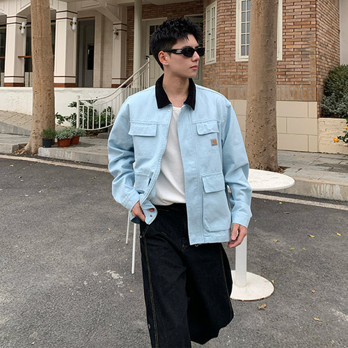 Holocene撞色拼接夹克外套