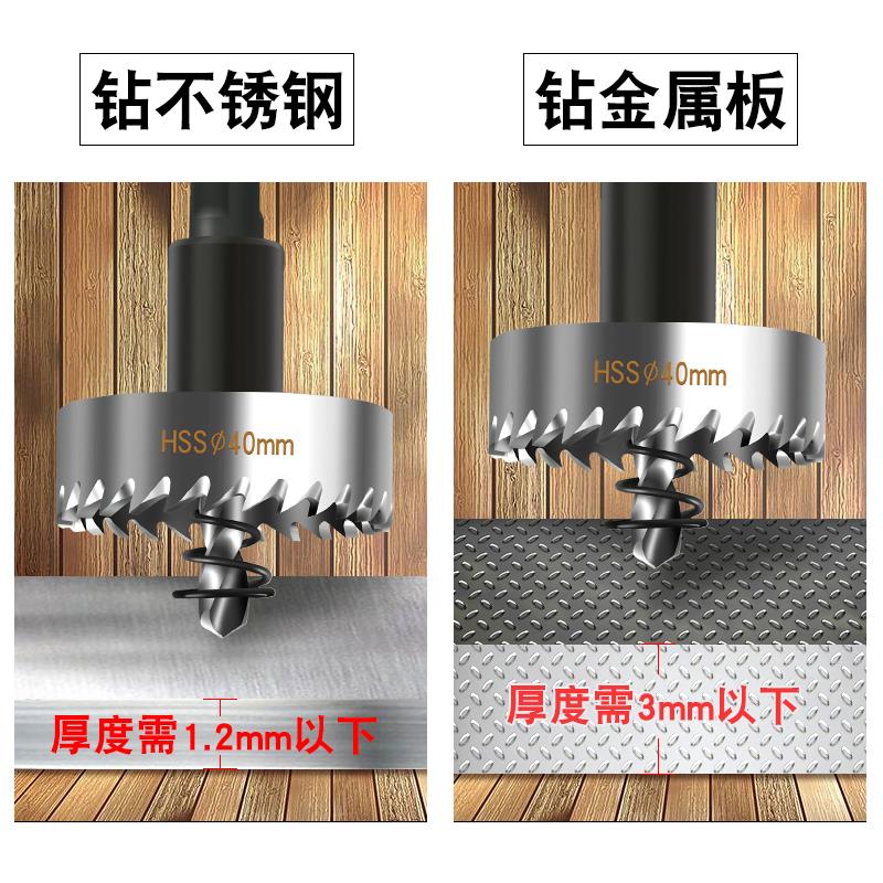 不锈钢开孔器高速钢板钻头专用铝材管道塑料铝合金属铁皮打孔钻孔