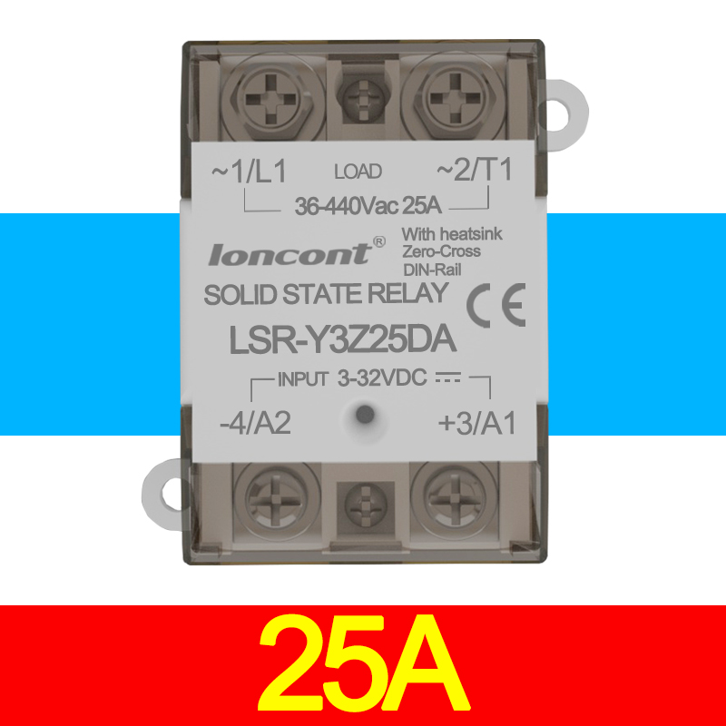 一体化单相直流控交流固态继电器10A-100A带散热器导轨SSR4Y0DA/D