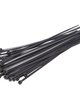 5*300mm黑色塑料自锁式尼龙扎带电线捆绑封条固定座卡扣束线标签