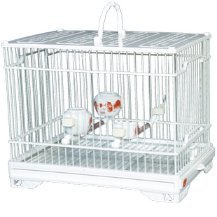 绣眼鸟笼颠颏养笼黄雀贝子大山雀方形鸟笼子板顶塑钢洗澡鸟笼配件