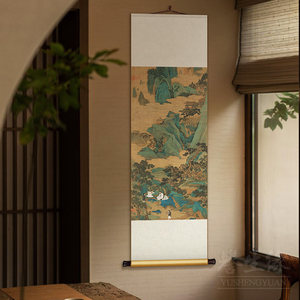 出国礼品玄关丝绸卷轴挂画