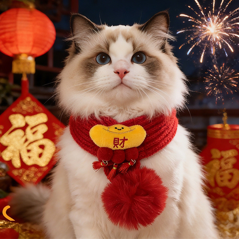 猫咪新年围脖针织宠物围巾喜庆红色过年狗狗中小型犬装饰小猫配饰,宠物/宠物食品及用品,围巾/口水巾,淘宝优惠券,粉丝福利购,淘宝优惠卷