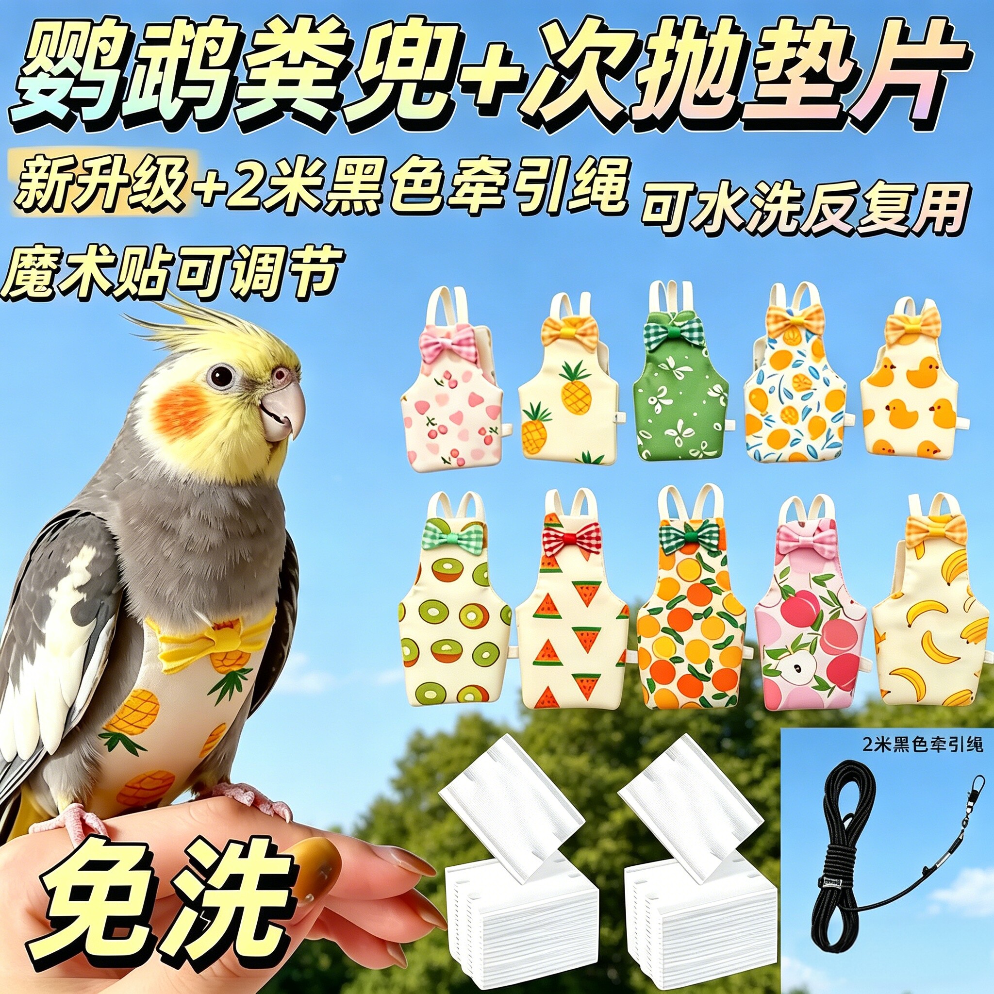【鹦鹉屎兜】鹦鹉立体一次性尿片