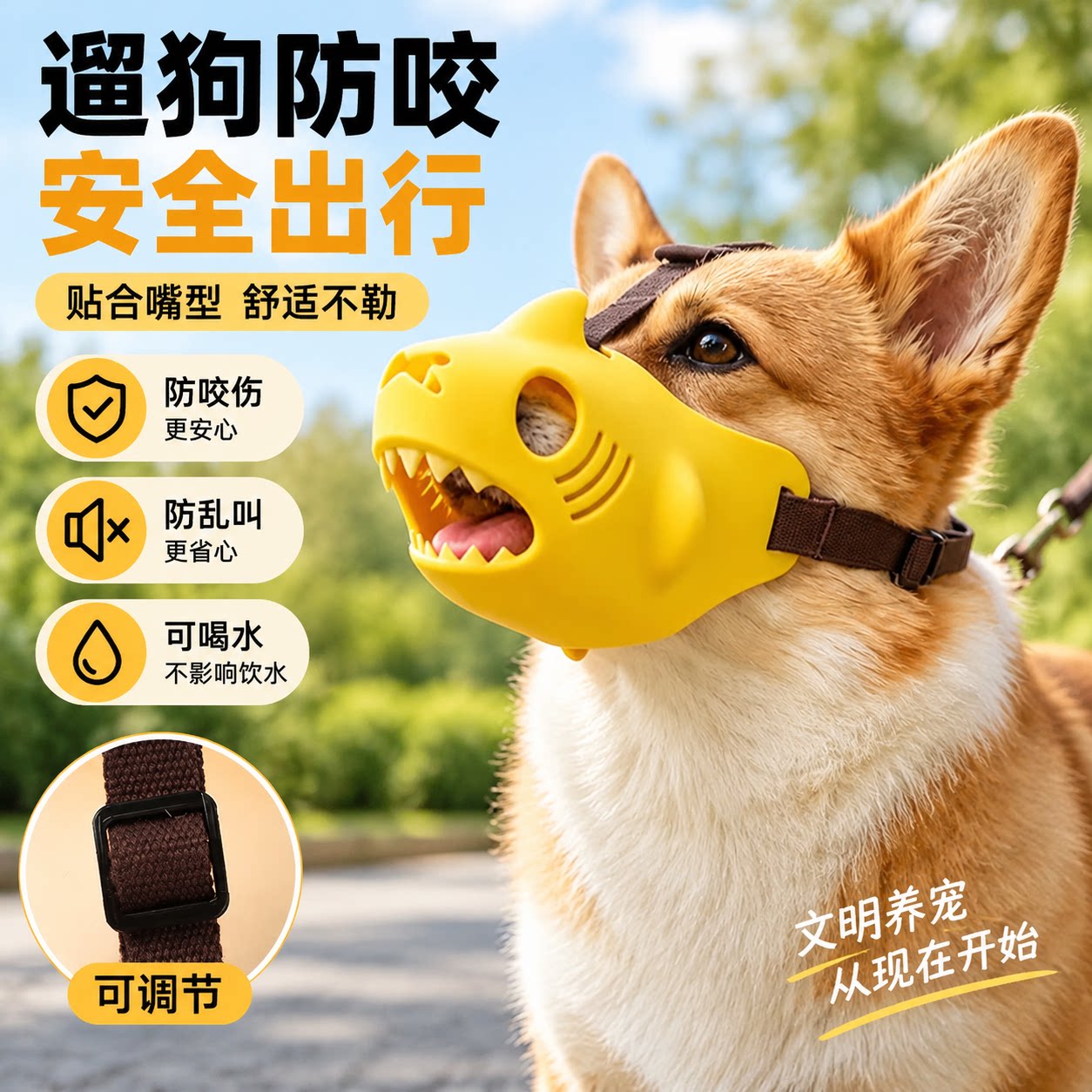 狗狗嘴套防叫防乱吃防咬人神器小中大型犬可喝水口罩止吠器扒不掉