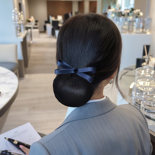 2026新款银行护士头花女职业发网网兜盘头发夹工作头花气质蝴蝶结