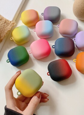 新款三星buds2pro真无线蓝牙耳机保护壳适用Galaxybudspro耳机套个性buds2全包磨砂硅胶防摔硬壳简约创意渐变