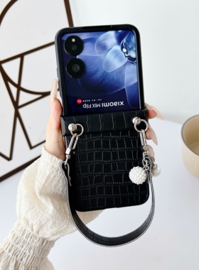 黑色高级感小米mixflip2手机壳相框mixflip2折叠屏保护套创意鳄鱼纹皮质外壳mixflip中轴全包防摔女款潮适用