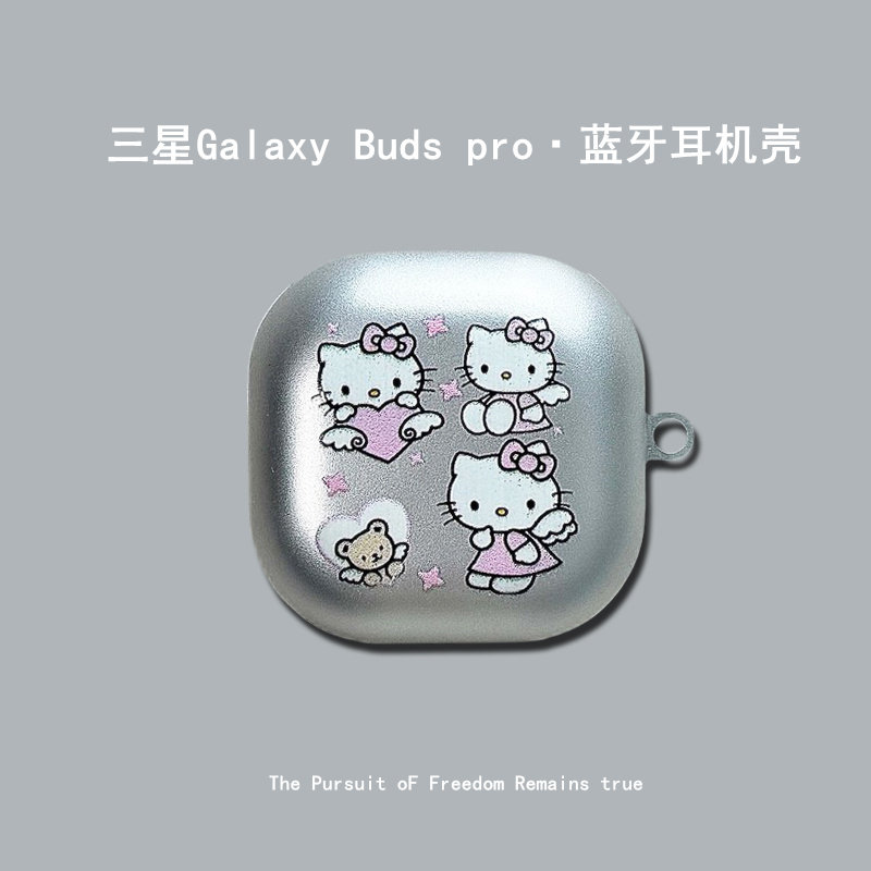 三星budspro耳机壳三星buds live蓝牙耳机保护套耳机budsfe硅胶壳电镀银底可爱猫2pro耳机软盒女生pro套适用