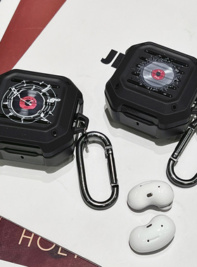 三星budslive耳机壳三星buds pro蓝牙耳机保护套创意唱片四角防摔live外壳黑色fe外壳男女充电仓2pro外壳适用