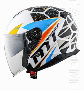 西班牙MT半盔雷神摩托车头盔男四季双镜片机车女旅行电动车3c认证