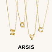 ARSIS字母吊坠项链纯银s925ab链小众设计女新款 锁骨链情人节礼物