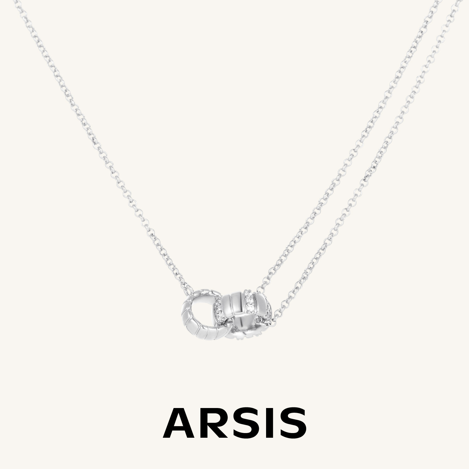 ARSIS蛇骨双环镶钻锁骨链