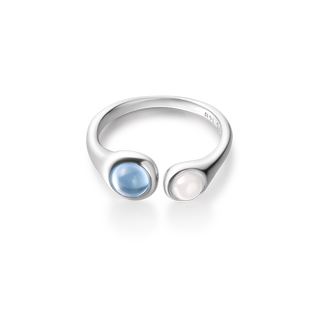 ARSIS曦海系列波光月影单层戒指法式精致小宝石小众开口戒男女