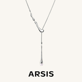 明星同款 ARSIS流光流线水滴毛衣链锁骨链精致可调节项链女