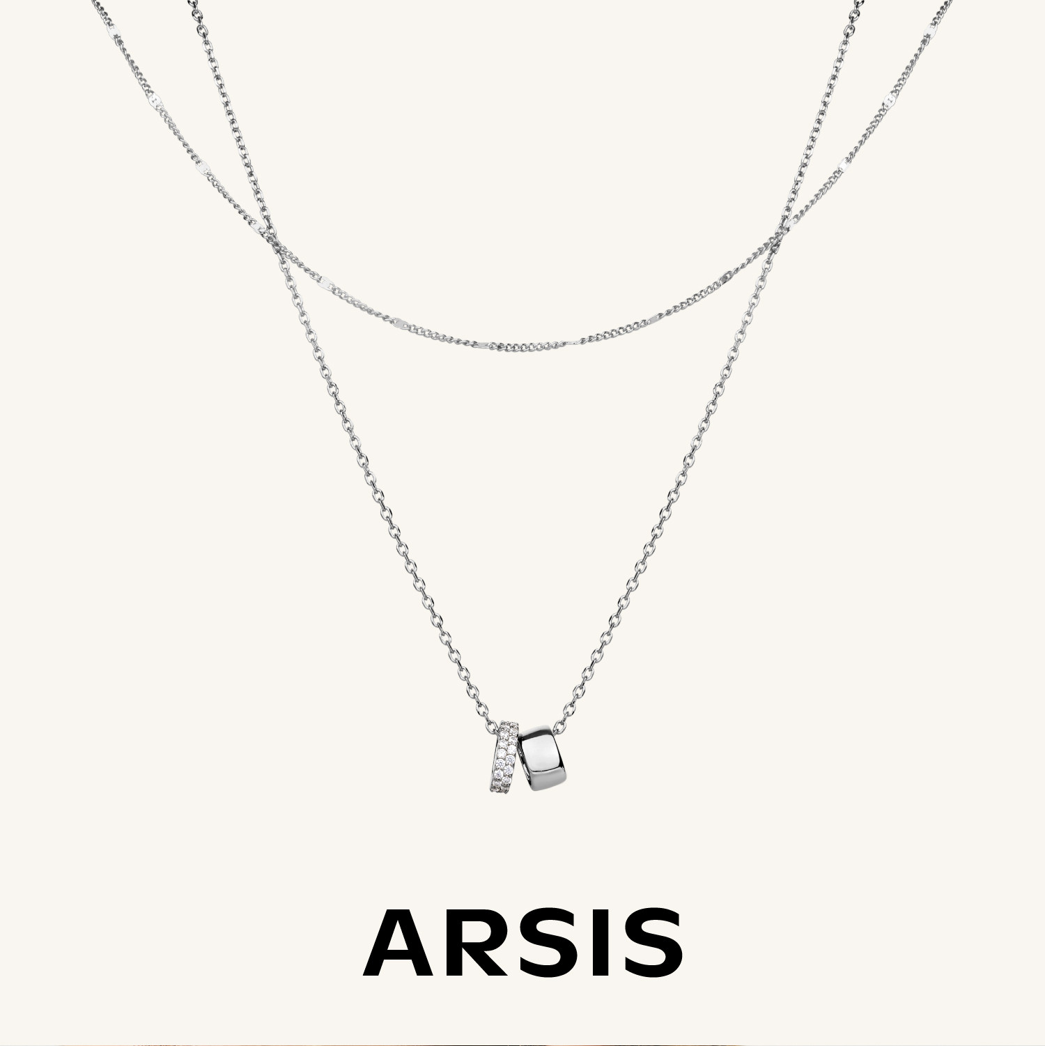 【新款】ARSIS自由搭配循光双环叠链高级感简约锁骨链春夏项链