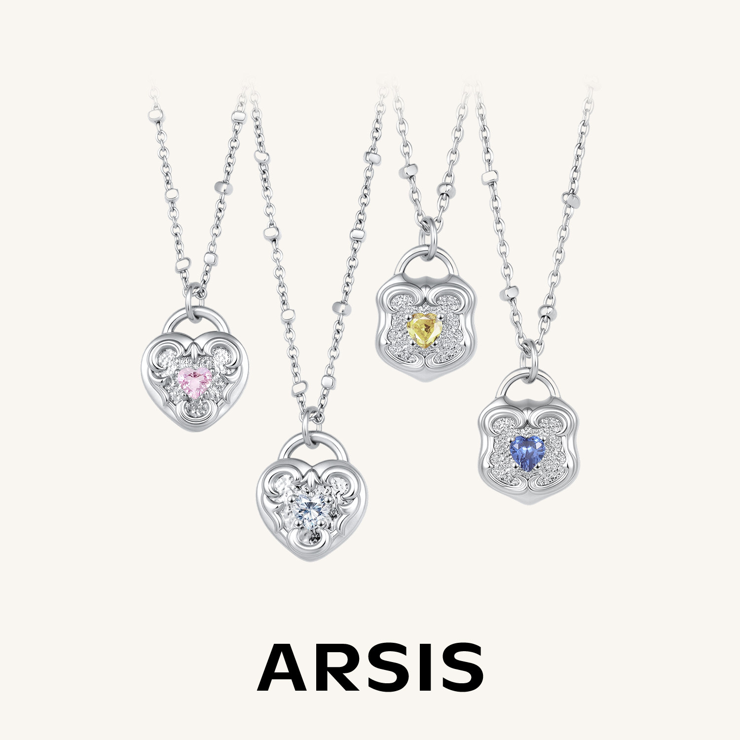 ARSIS印记时光之锁镶钻锁骨链