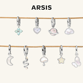 明星同款 ARSIS印记幸运符号耳环S925银饰气质可DIY耳饰情人节
