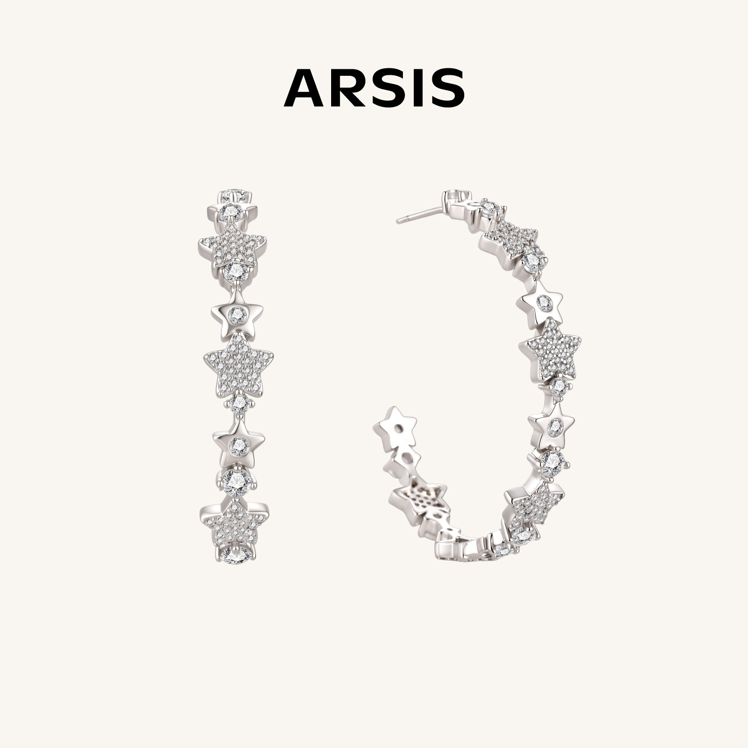 ARSIS满天星镶钻轻奢耳环图片
