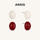 ARSIS流光云雾豆豆耳钉红色珐琅耳饰轻奢高级感耳环礼物 新款