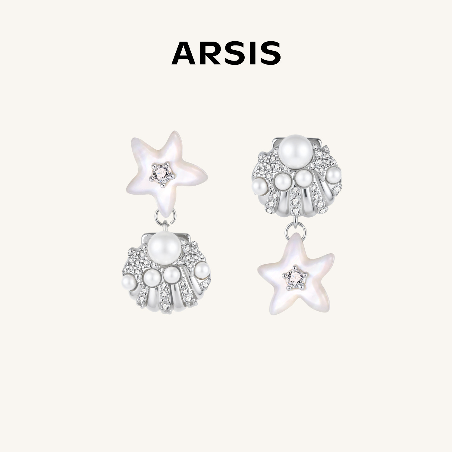 ARSIS曦海海星贝母耳钉高级感