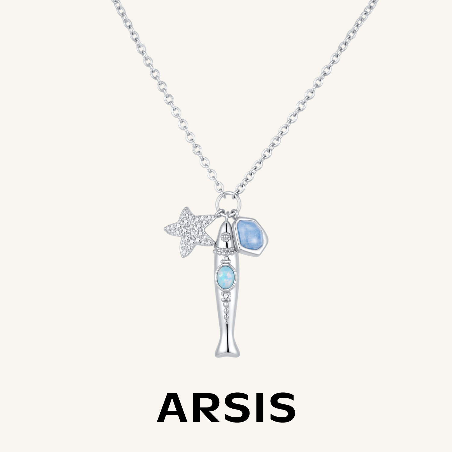 ARSIS曦海海蓝宝镶钻锁骨链