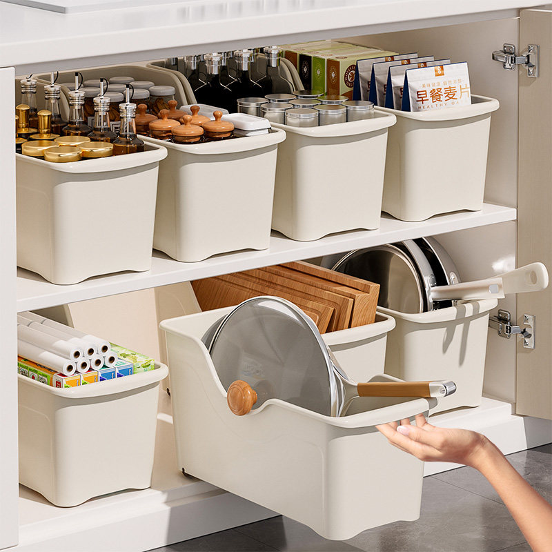 厨房多功能橱柜收纳盒简约带滑轮家用锅盖收纳架厨房塑料整理盒,收纳整理,其他收纳盒,淘宝优惠券,粉丝福利购,淘宝优惠卷