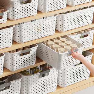 卧室客厅零食玩具塑料收纳筐收纳箱置物筐宿舍厨房桌面收纳盒