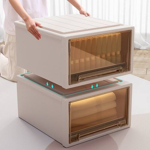 收纳盒抽屉式塑料透明衣橱收纳