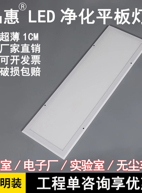 300x1200led净化平板灯30x90洁净灯手术室无尘车间吸顶明装薄防水