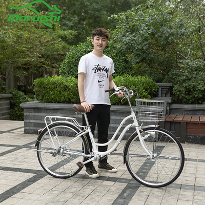 进口丸石自行车女轻便链条传动轴