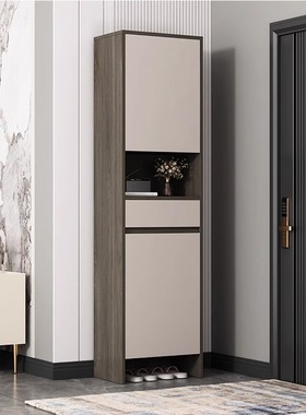 入户门鞋柜实木高柜多层窄鞋柜门口储物一体玄关柜可定制做包安装