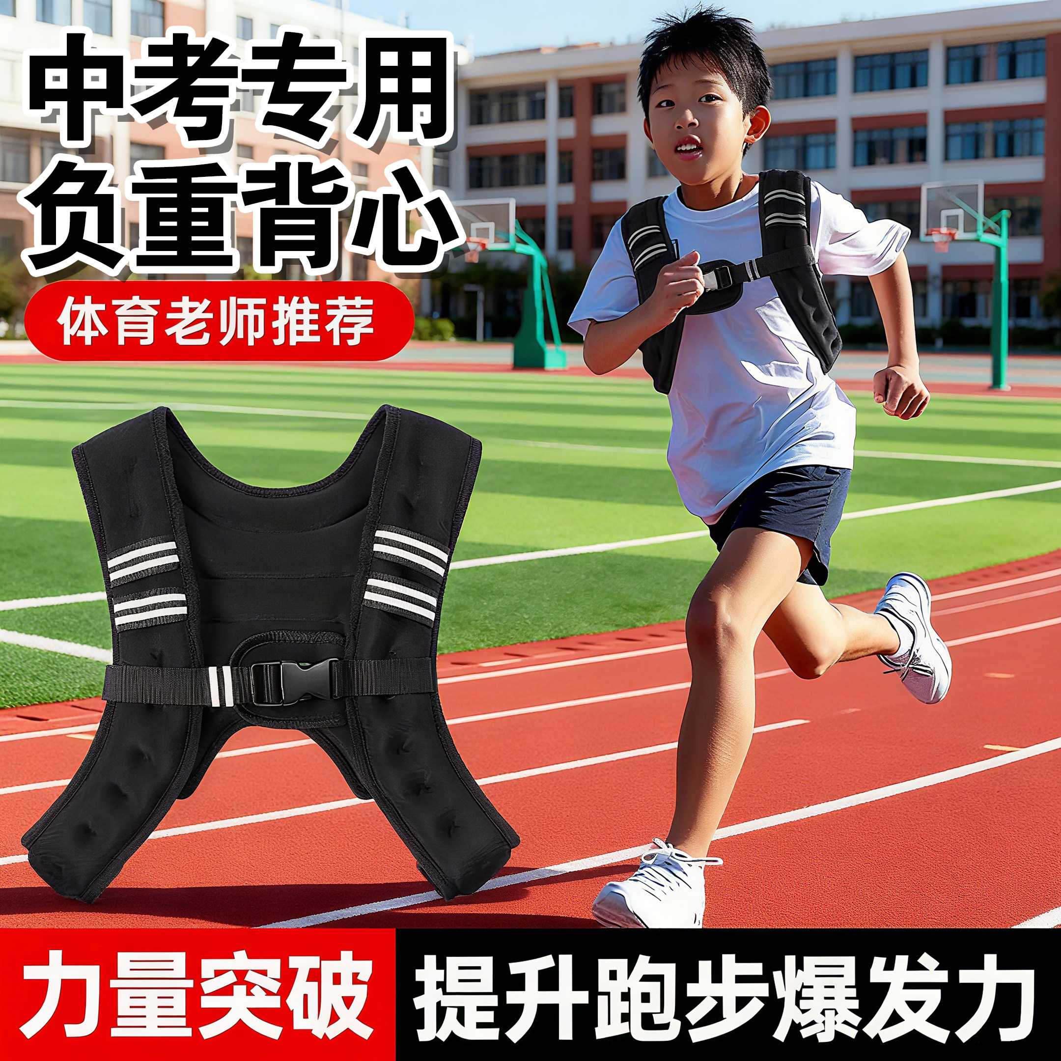 儿童负重背心中学生跑步沙袋重量体育生隐形中考体能训练马甲沙衣