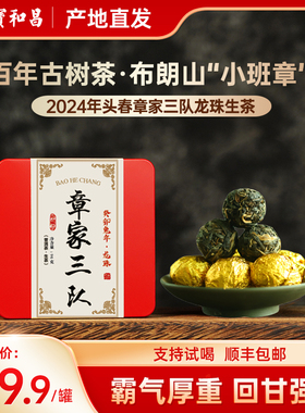 【章家三队龙珠】布朗山古树普洱生茶96克2024头春云南普洱茶茶叶