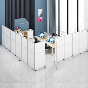 办公室移动屏风隔断可折叠推拉简约工厂车间带轮活动屏风隔断墙板