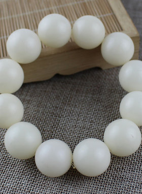 极速白玉菩提根高密顺白q圆珠手串20mm12颗白菩提佛珠男女手链文