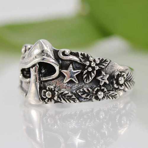 极速newWilfd Mushroom Star Flower Pattern Rings for Men and