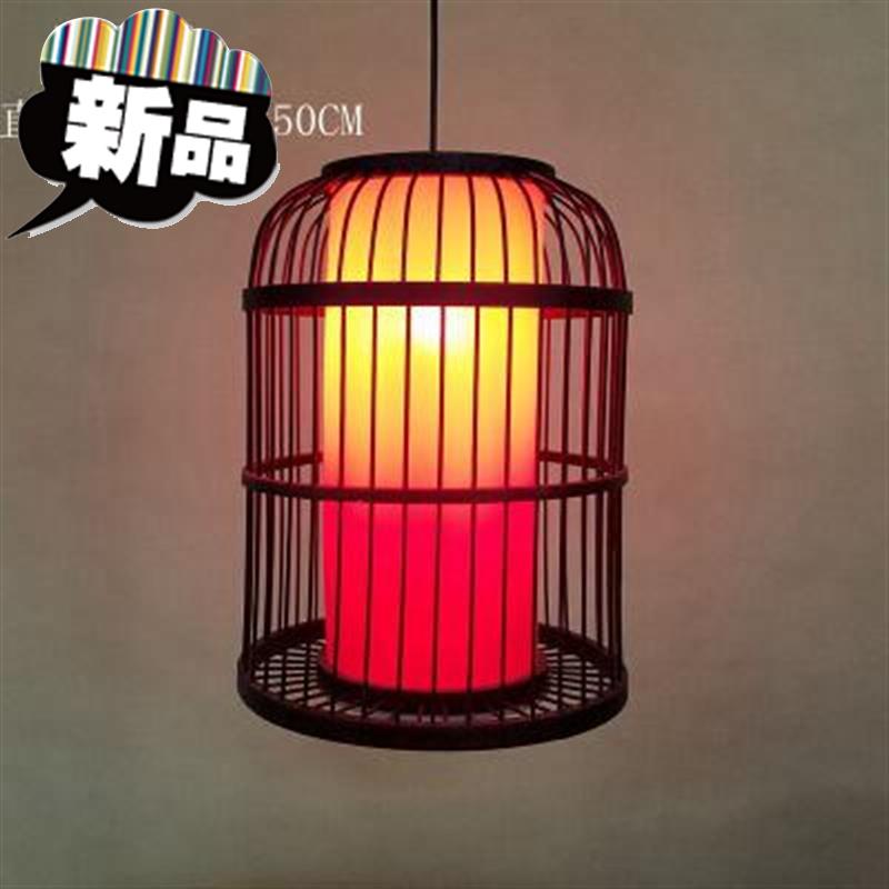 极速nj式餐厅吊灯竹艺吊灯竹灯笼竹编灯t笼仿R古灯饰烧烤店火锅店