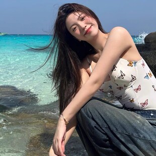 复古蝴蝶印花小胸聚拢显瘦性感遮肉泡温 美式 新品 泳衣女202j5新款