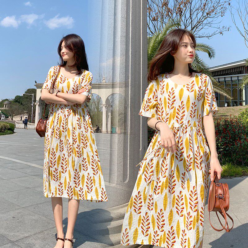 新品孕妇装夏天裙子2025新款夏季中长款连衣裙时T尚宽松大码短袖