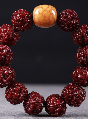 极速尼泊尔大金j刚菩提子五瓣六瓣红皮机刷包浆免清理文玩男士手