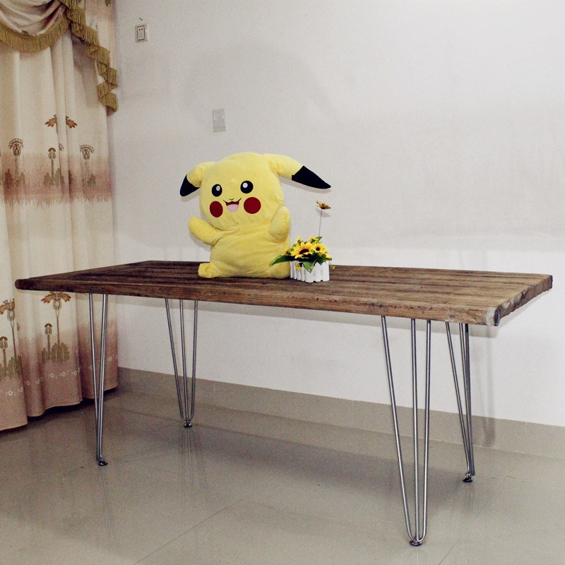 极速定制加c厚简易铁艺桌腿餐桌桌脚会议桌桌架支架不锈钢色茶几